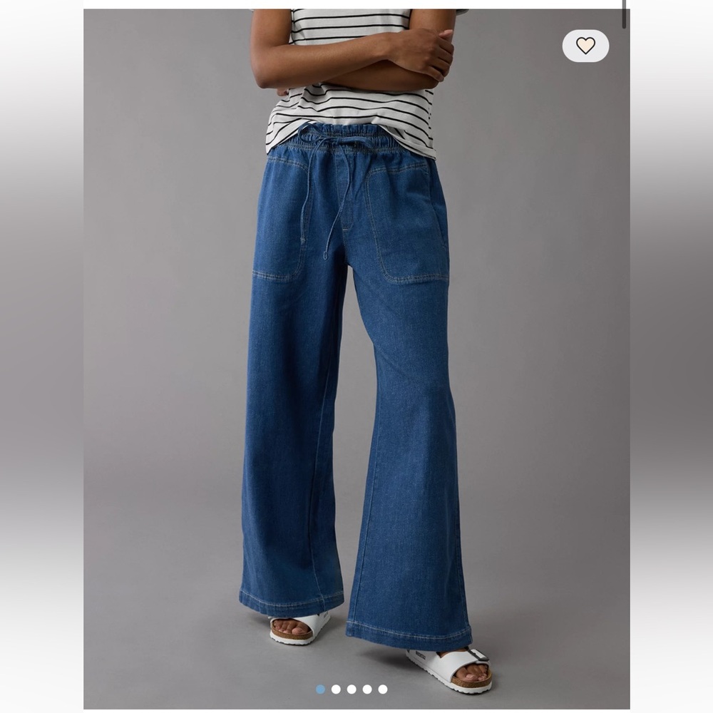 AMERICAN EAGLE Dreamy Drape Linen-Blend Pull-On Pant